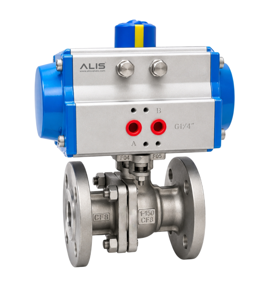 Pneumatic 2 Piece Flanged Ball Valve